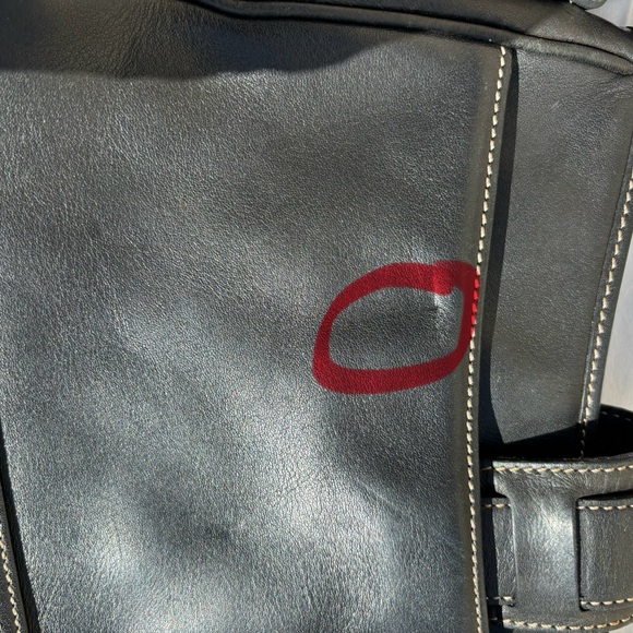 Black Leather Buckle Flap Zipper Shoulder Bag - Picture 16 of 16